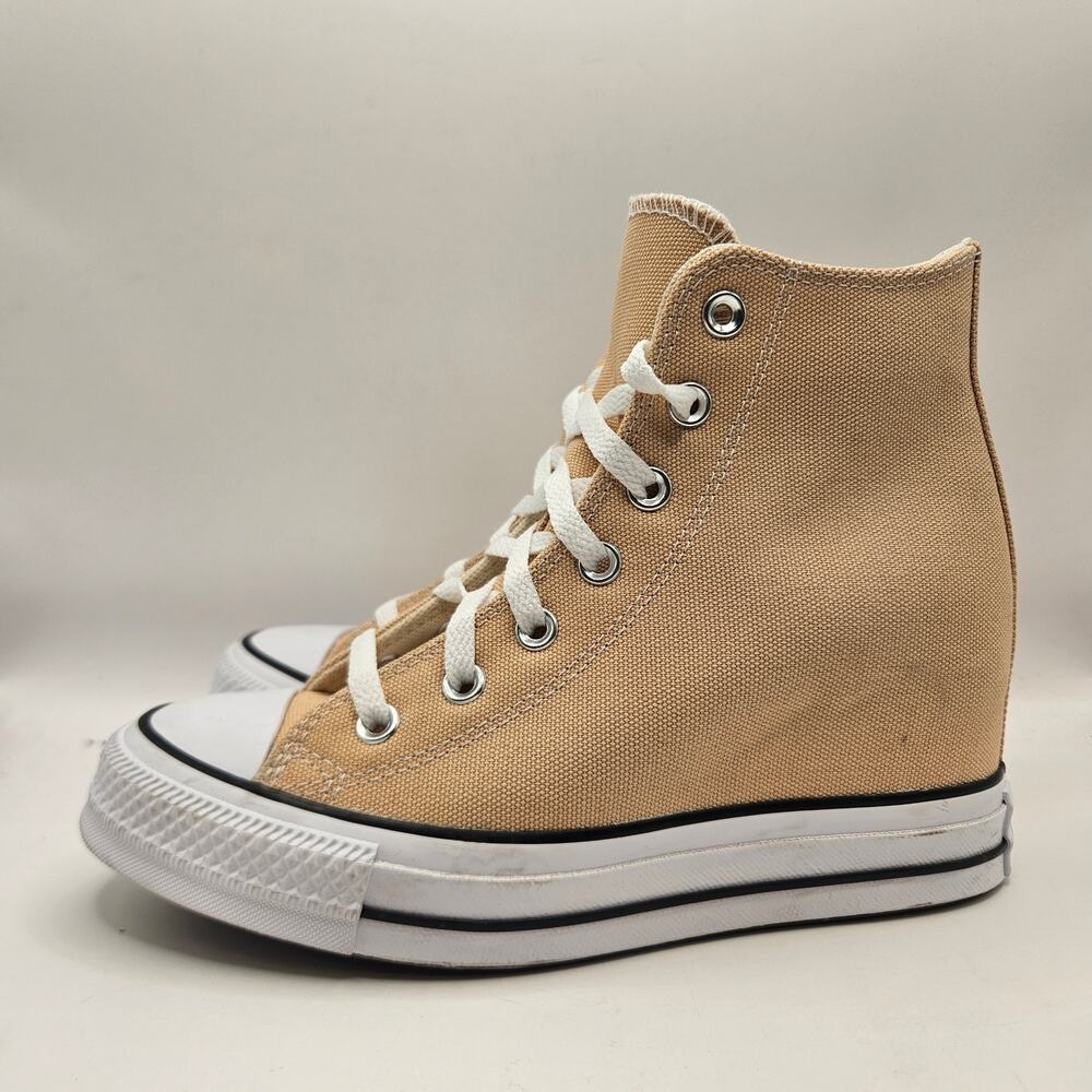 CONVERSE WOMEN'S 7.5 CTAS WEDGE HI COASTAL DUNE NWOB A13531C NWOB - Picture 2 of 6
